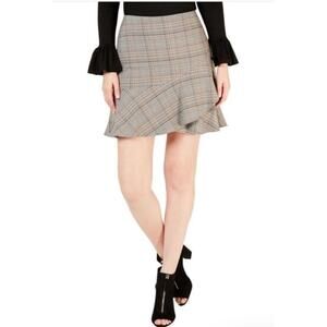 Trina Turk Women's Pleated Ruffle Plaid Mini Skirt Size 4 Academia Professional